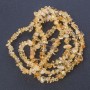 Beads of natural citrine on a thread, 'stone chip', length 85 cm, diameter 5 mm (±)