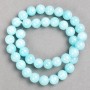 Aquamarine Acrylic Beads on Thread, Smooth Round Beads, 10.5 mm Diameter, 40 cm Length