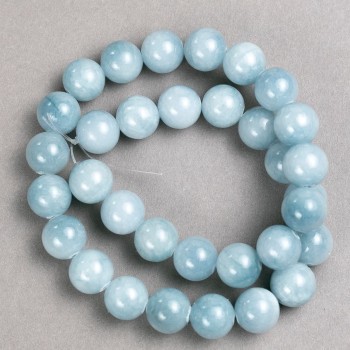 Aquamarine Beads on Thread (Synthetic Acrylic) Smooth Sphere, 12.5 mm Diameter, 40 cm Length