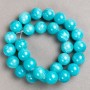 Aquamarine Beads on Beading Thread (Artificial Acrylic) Smooth Round Beads, 14 mm diameter ±, 40 cm length ±