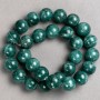 Beads on thread 'Tinted Quartz' (synthetic acrylic) viridian color, smooth round beads, 14.5 mm diameter, 40 cm length
