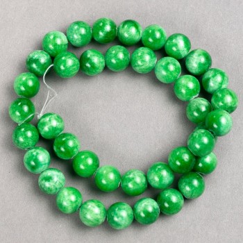Chrysoprase Beads (Synthetic Acrylic) on Beading Line, Smooth Round Beads, 10.5 mm Diameter, 40 cm Length