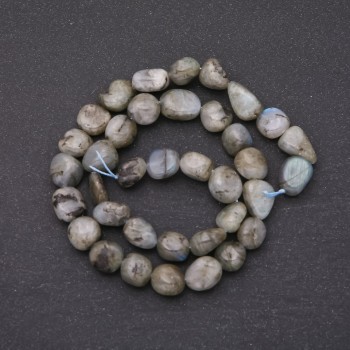 Labradorite faceted beads on a thread, diameter 9×13 mm (±), length 38 cm