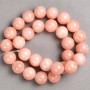 Beads on beading thread Pink Quartz (artificial acrylic) smooth ball, diameter 14mm ±, length 40cm ±