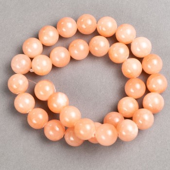 Selenite Beads on Fishing Line (Artificial Acrylic) Smooth Round Beads, 12.5 mm Diameter, 40 cm Length