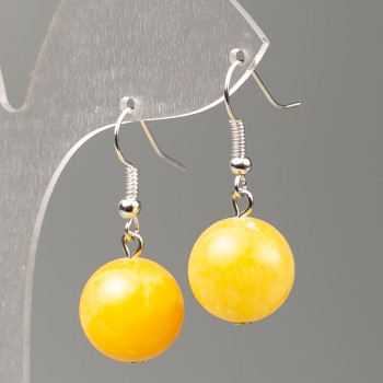Citrine Earrings (Acrylic), 14mm diameter, 35mm length