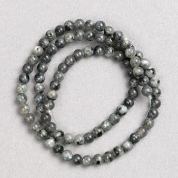 Labradorite beads, natural stone, smooth round bead, diameter 4-5 mm, length 38 cm on thread