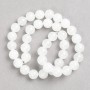 White Quartz Beads on Thread, Smooth Round Beads, 10 mm Diameter ±, 38 cm Length