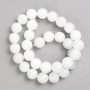 White Quartz Beads on Thread, Smooth Round Beads, 12 mm Diameter, 38 cm Length