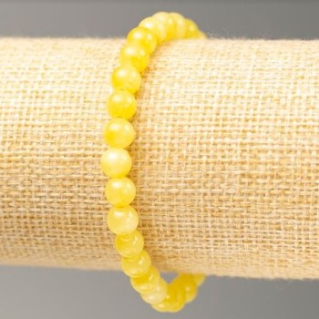 Elastic Citrine Bracelet (artificial acrylic) 6.5 mm diameter, 18 cm length