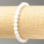 White Agate Bracelet (pressed) smooth beads, 6 mm diameter, length 18 cm +/- (stretch)
