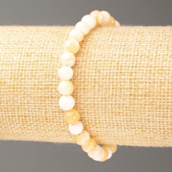 Elastic Pearlescent Bead Bracelet, 6 mm Beads, 18 cm Length