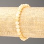 Elastic bracelet with imitation mother-of-pearl beads (acrylic), smooth 6 mm diameter beads, 18 cm length