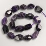Threaded amethyst beads, faceted nuggets, diameter 15x20 mm, length 39 cm