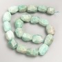 Amazonite Beads on a Thread, Faceted Nuggets, 15x20 mm, length 37 cm