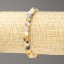 Bracelet 'Oceanic Jade' (artificial acrylic), yellow-gray-white, 6 mm diameter ±, 18 cm length ±, smooth bead on elastic