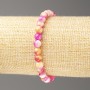 Raspberry-Yellow-White Oceanic Jade Acrylic Bracelet, 6mm