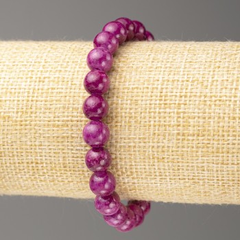 Bracelet with synthetic tourmaline (acrylic), 8mm diameter, approximately 18 cm length, smooth beads on elastic