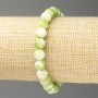 Bracelet Green-White Ocean Jade (artificial acrylic), 8mm beads, length approx. 18 cm, smooth beads on elastic