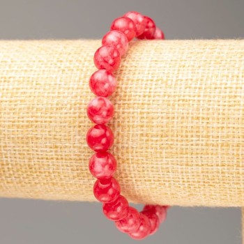 Elastic bracelet with acrylic imitation tourmaline beads, 8 mm diameter ±, length 18 cm ±