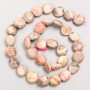 Rhodochrosite Beads on Thread, Tumbled – Natural Stone, 11x15mm ±, Length 40 cm ±