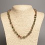 Unakite Jasper Necklace with Faceting, Bead Diameter 5-8-10 mm ±, Length 50 cm