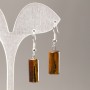 Tiger's Eye Cylinder Earrings, diameter 17.5×8 mm+