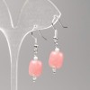 Earrings Rhodochrosite Barrel, diameter 11×9 mm +