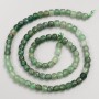 Nephrite natural stone beads, faceted cube on thread, 5mm diameter ±, 38cm length ±