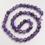 Amethyst natural stone beads, faceted round beads on a thread, diameter 8 mm ±, length 38 cm ±