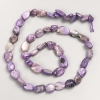 Faceted natural charoite beads on thread, diameter 8x10 mm, length 40 cm