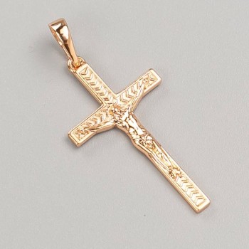 Xuping Cross Pendant 18K Gold Plating, diameter 32×17 mm+