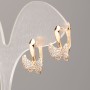 Earrings Xuping 18K Gold-Plated with White Crystals, diameter 18×12.5 mm