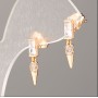Xuping 18K Gold Plated Stud Earrings with White Crystals, 18x3 mm+