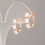 Earrings Xuping 18K Gold Plating with White Crystals, diameter 17x5 mm+