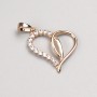 Xuping Pendant - 18K Gold Plated Heart with White Rhinestones, 18x20mm diameter+