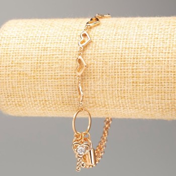 Bracelet Xuping 18K Gold Plating, L 19–22 cm, thickness 6 mm + -, thickness 4 mm +