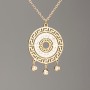 Xuping Chain with Lemon-Tone Gold Plating and Pendant 32x23 mm ± (with White Crystals), Length 41-45 cm ±, Thickness 1.5 mm ±