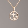 Xuping Gold-plated Chain with 'Stars' Pendant, diameter 14.5 mm ± (white crystals), length 38-43 cm ±, thickness 1 mm ±