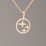 Xuping Gold-plated Chain with 'Stars' Pendant, diameter 14.5 mm ± (white crystals), length 38-43 cm ±, thickness 1 mm ±