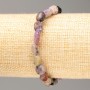 Bracelet with natural charoite on elastic base, texturing, diameter 9x7 mm (±), circumference 18 cm