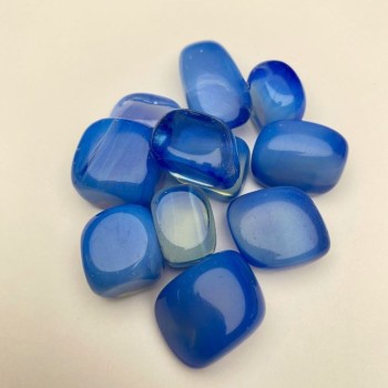 Blue Agate Faceted Souvenir Natural Stone, 23.5×18 mm, 100 g packaging