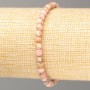 Natural Rhodochrosite Bracelet with Smooth Beads, 4.5 mm Diameter, 18 cm Length