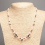 Necklace of natural freshwater pearls, Czech crystal, and polymer clay, 50 cm long