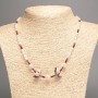 Necklace made of natural freshwater pearls, Czech crystal, and polymer clay, length 49 cm