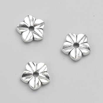 Bead insert 'Flower', diameter 11×3mm, pack 20 g, 15 pcs ±, metal color 'Silver'