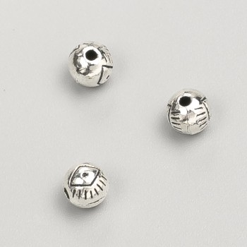 Bead-insert findings, 6 mm diameter, faceted, 20 g, 31 pcs ±, silver