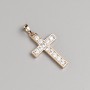 Xuping 18K Gold-Plated Cross Pendant with White Crystals, diameter 26×16 mm, length 32 mm