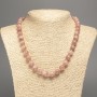 Necklace 'Selenite' smooth beads, 12mm diameter ±, 50cm length ±, made of white nephrite (synthetically dyed)