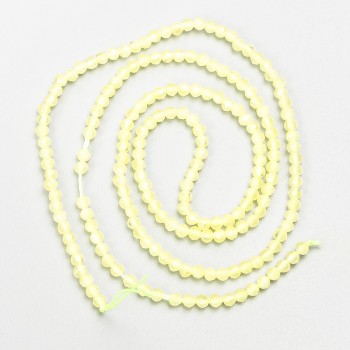 Tiny Spinel Beads (Synthetic) - Yellow Faceted Round Beads, 2 mm Diameter, on a strand, 37 cm long